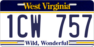 WV license plate 1CW757
