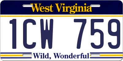 WV license plate 1CW759