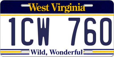 WV license plate 1CW760