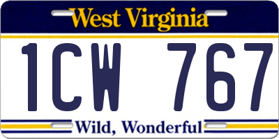 WV license plate 1CW767