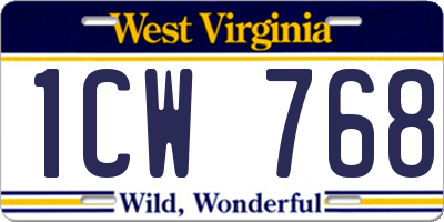 WV license plate 1CW768