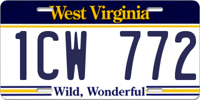 WV license plate 1CW772