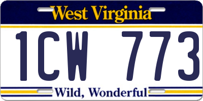 WV license plate 1CW773