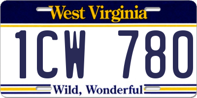 WV license plate 1CW780