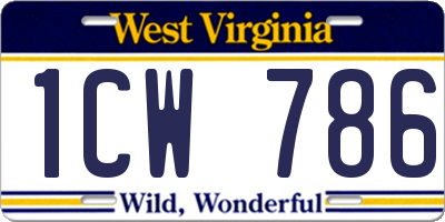 WV license plate 1CW786