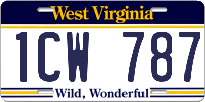 WV license plate 1CW787