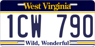 WV license plate 1CW790