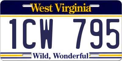 WV license plate 1CW795