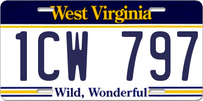 WV license plate 1CW797