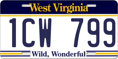 WV license plate 1CW799
