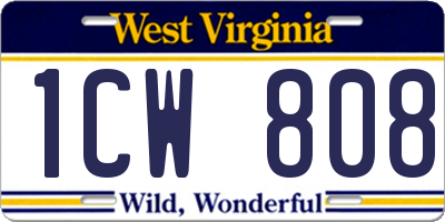 WV license plate 1CW808