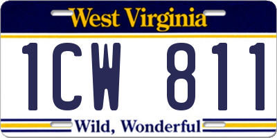 WV license plate 1CW811
