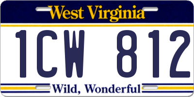 WV license plate 1CW812