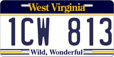 WV license plate 1CW813