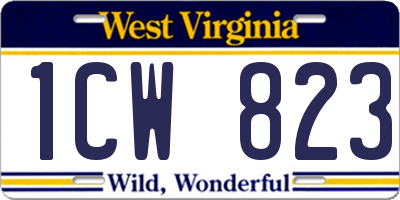 WV license plate 1CW823