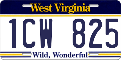 WV license plate 1CW825