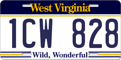 WV license plate 1CW828