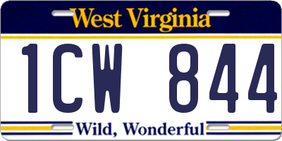 WV license plate 1CW844