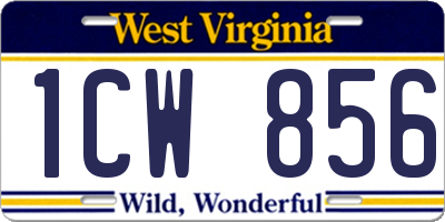 WV license plate 1CW856