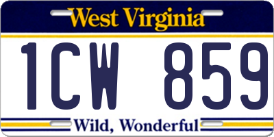 WV license plate 1CW859