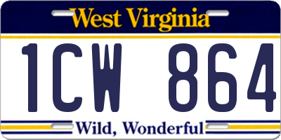 WV license plate 1CW864