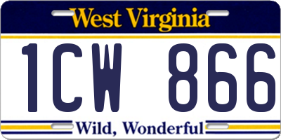 WV license plate 1CW866