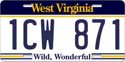 WV license plate 1CW871