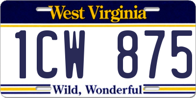 WV license plate 1CW875