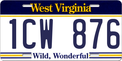 WV license plate 1CW876