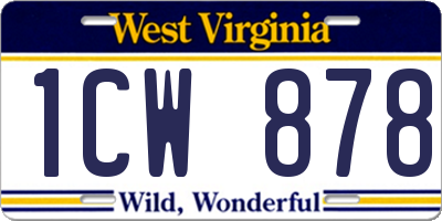 WV license plate 1CW878