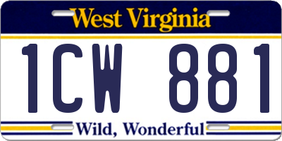 WV license plate 1CW881