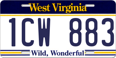 WV license plate 1CW883