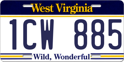 WV license plate 1CW885