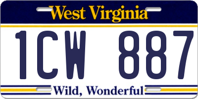 WV license plate 1CW887