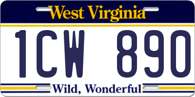 WV license plate 1CW890
