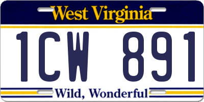 WV license plate 1CW891