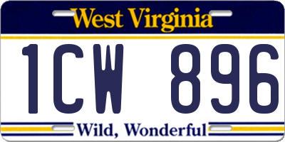 WV license plate 1CW896