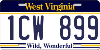 WV license plate 1CW899
