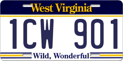 WV license plate 1CW901