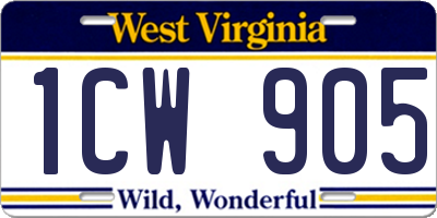 WV license plate 1CW905
