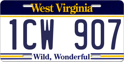 WV license plate 1CW907