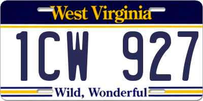 WV license plate 1CW927