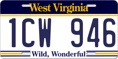 WV license plate 1CW946