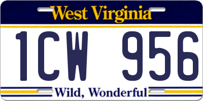 WV license plate 1CW956