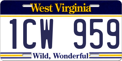 WV license plate 1CW959