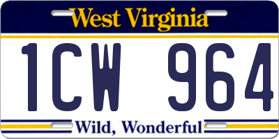 WV license plate 1CW964