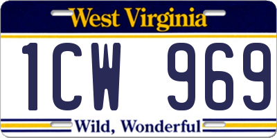WV license plate 1CW969