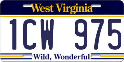 WV license plate 1CW975