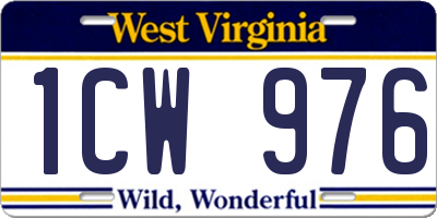 WV license plate 1CW976