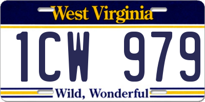 WV license plate 1CW979